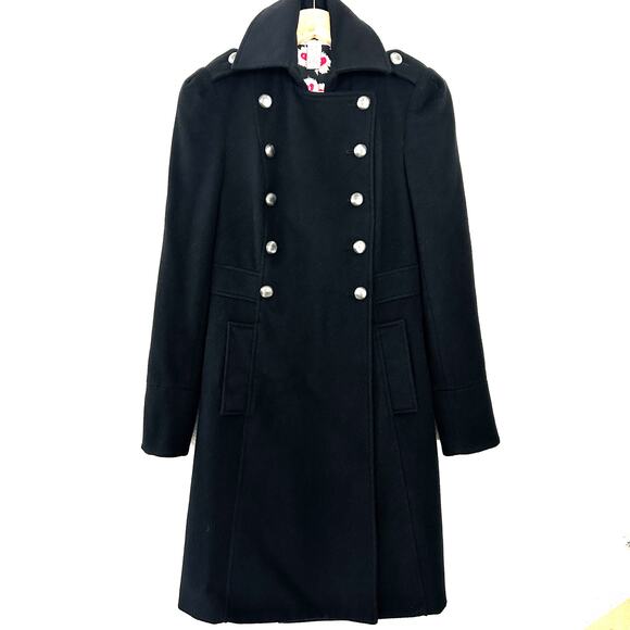Diane Von Furstenberg Jackets & Blazers - Diane von Furstenberg Womens Vintage Wool Cashmere Military Coat Sz. 2 Black